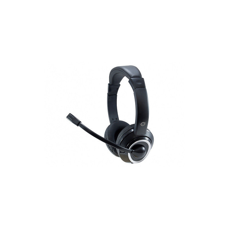 Conceptronic POLONA02B nera — cuffie complete con microfono flessibile