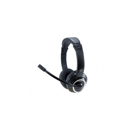 Conceptronic POLONA02B nera — cuffie complete con microfono flessibile
