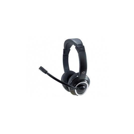 Conceptronic POLONA02B nera — cuffie complete con microfono flessibile
