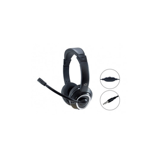 Conceptronic POLONA02B nera — dettagli jackTRRS e comando volume
