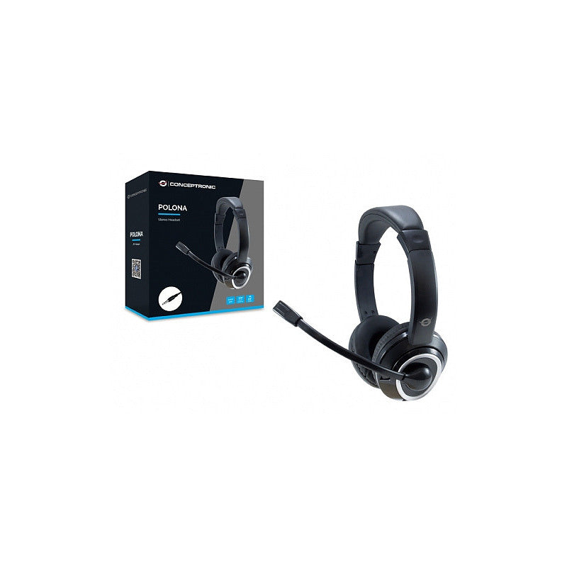 Conceptronic POLONA02B nera — cuffie e confezione singola