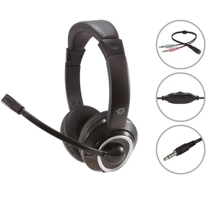 Conceptronic POLONA02BA nere — dettagli di sdoppiatore e collegamento jack
