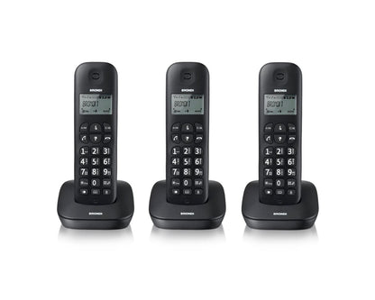 Brondi Gala Trio telefono cordless DECT con 3 portatili Nero – vista 1