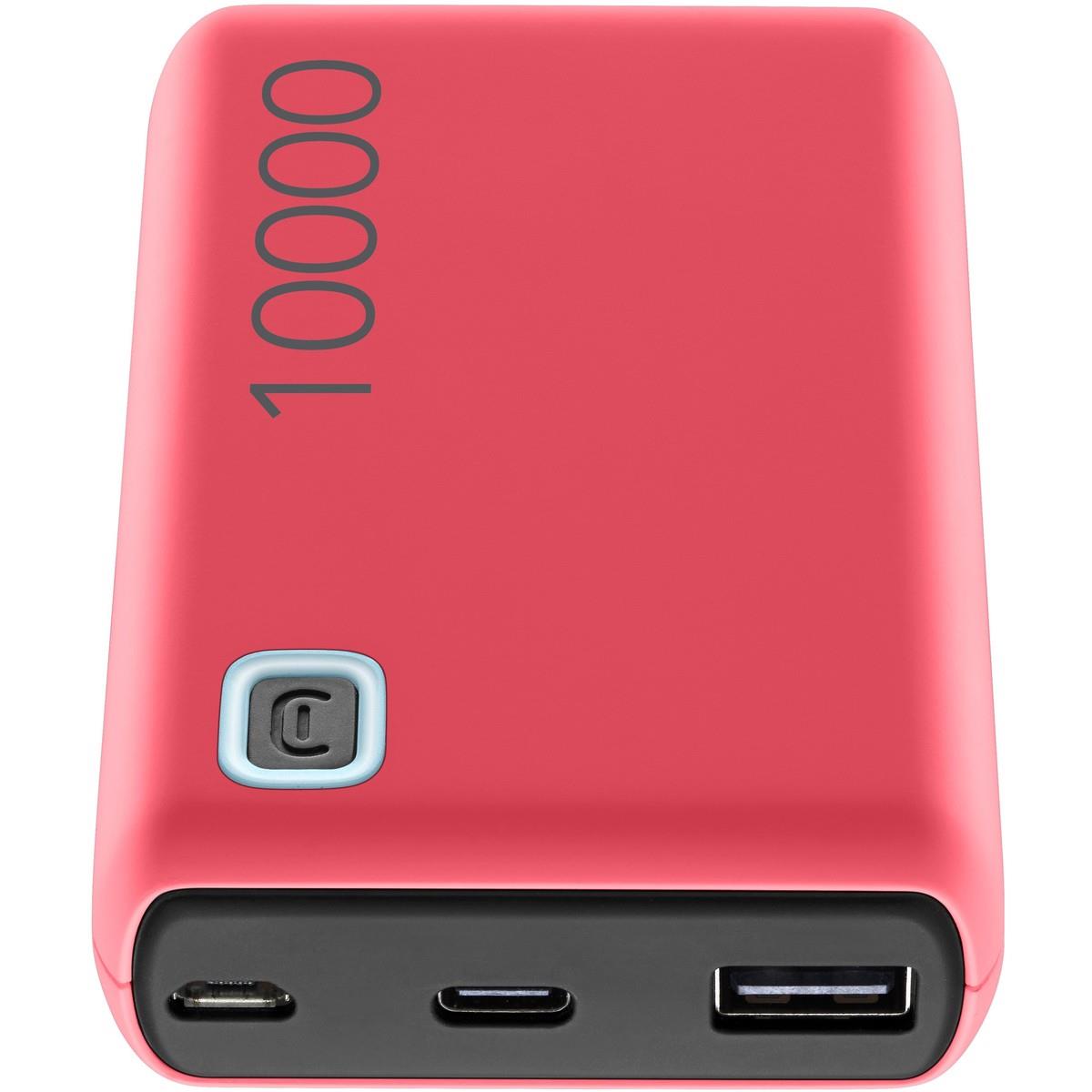 Cellularline ESSENCE PBESSENCE10000P power bank 10000 mAh 12 W, rosa – vista frontale e porte