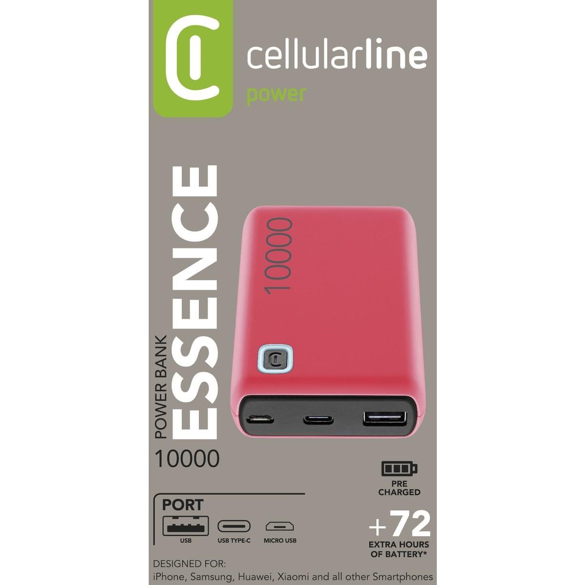 Cellularline ESSENCE PBESSENCE10000P power bank 10000 mAh 12 W, rosa – confezione originale