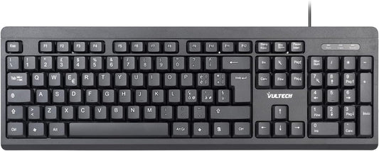 VulTech KEY-609 tastiera USB italiana 105 tasti, nera – vista principale del layout italiano