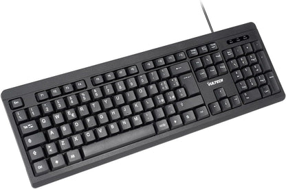 VulTech KEY-609 tastiera USB italiana 105 tasti, nera – vista inclinata