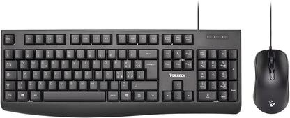 VulTech KM-821 kit tastiera e mouse USB con filo, italiano, nero – tastiera italiana e mouse con cavo