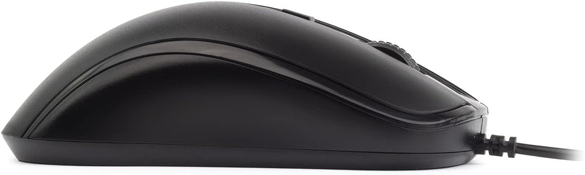 VulTech KM-821 kit tastiera e mouse USB con filo, italiano, nero – profilo laterale del mouse