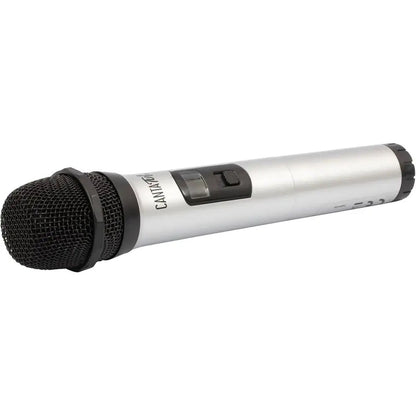 Canta Tu Portable CTC26000 argento — dettaglio del microfono wireless incluso