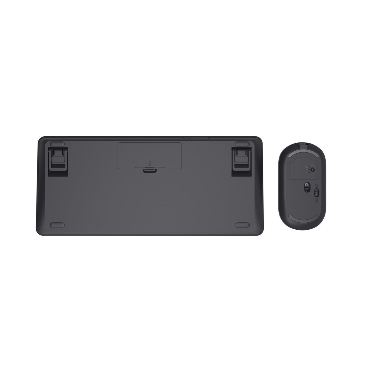Trust Lyra 24844 kit tastiera e mouse wireless ricaricabili, italiano – scocca inferiore della tastiera e del mouse