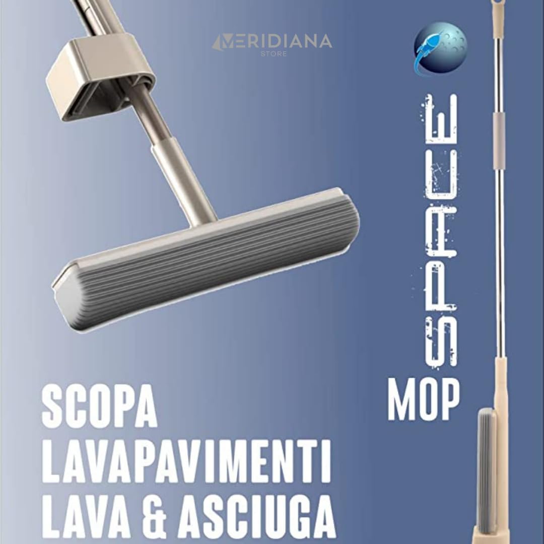 Meridiana Space Mop 4 in 1 con 2 ricambi e secchio pieghevole — dettaglio del prodotto