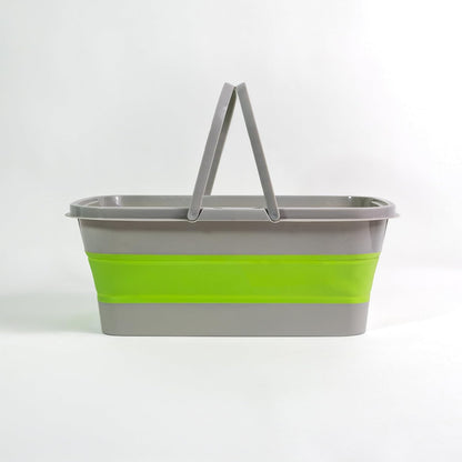 Meridiana Secchio pieghevole rettangolare 15 litri — Grigio/Verde