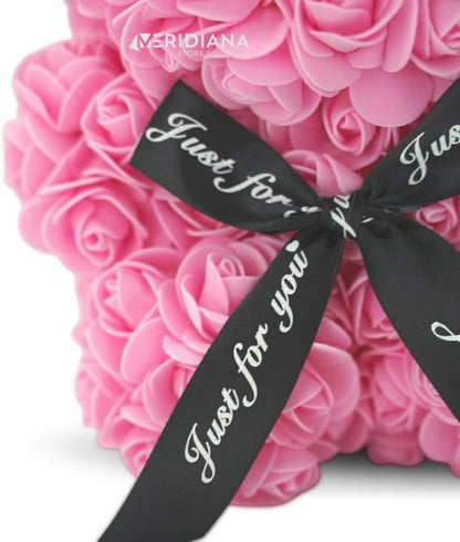 Meridiana Orsetto di rose 25 cm con luci LED e scatola regalo — dettaglio del prodotto