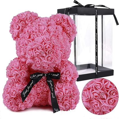 Meridiana Orsetto di rose 25 cm con luci LED e scatola regalo — dettaglio del prodotto
