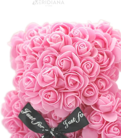 Meridiana Orsetto di rose 25 cm con luci LED e scatola regalo — dettaglio del prodotto