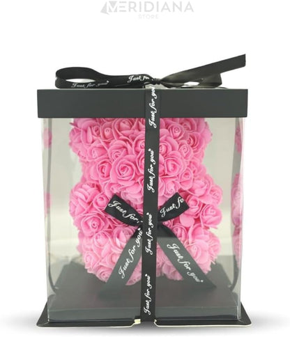Meridiana Orsetto di rose 25 cm con luci LED e scatola regalo — dettaglio del prodotto