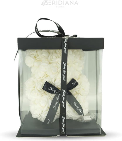 Meridiana Orsetto di rose 25 cm con luci LED e scatola regalo — dettaglio del prodotto
