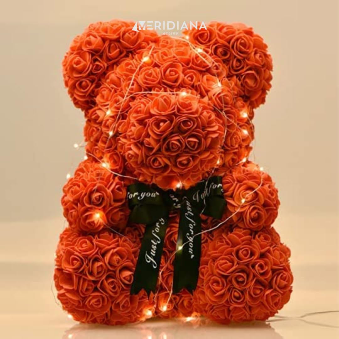 Meridiana Orsetto di rose 25 cm con luci LED e scatola regalo — dettaglio del prodotto