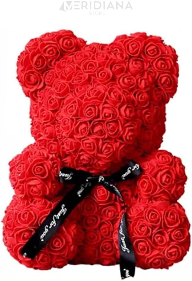Meridiana Orsetto di rose 25 cm con luci LED e scatola regalo — dettaglio del prodotto