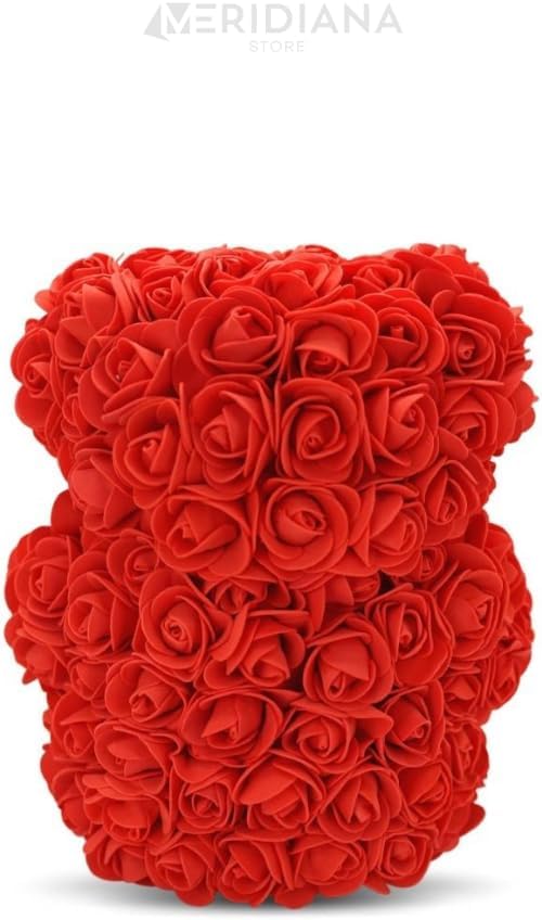Meridiana Orsetto di rose 25 cm con luci LED e scatola regalo — dettaglio del prodotto