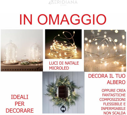 Meridiana Albero di Natale 240 cm con 2921 rametti, decori e LED — dettaglio del prodotto