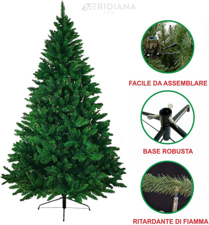 Meridiana Albero di Natale 240 cm con 2921 rametti, decori e LED — dettaglio del prodotto