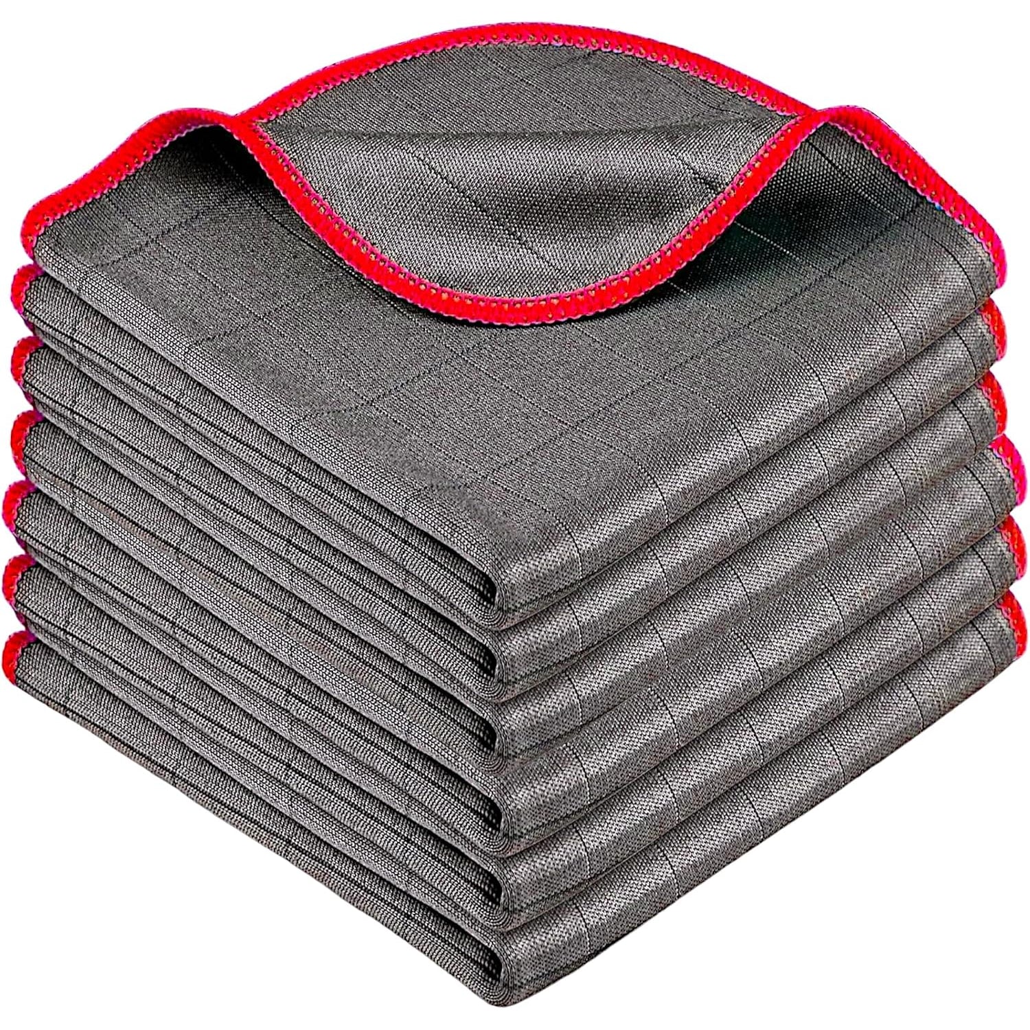 Meridiana 6 panni in microfibra di carbonio 50×40 cm, 400 GSM — Grigio
