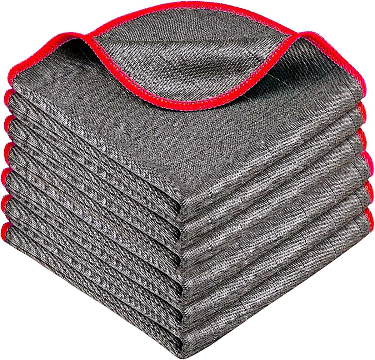 Meridiana 6 panni in microfibra di carbonio 50×40 cm, 400 GSM — Grigio