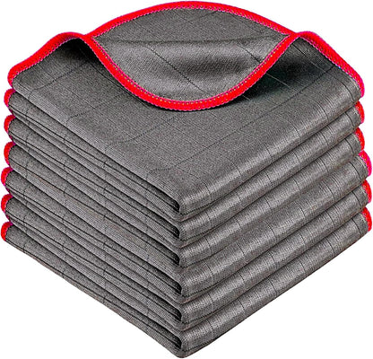 Meridiana 6 panni in microfibra di carbonio 50×40 cm, 400 GSM — Grigio