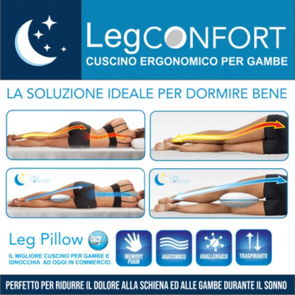 Cuscino Meridiana in memory foam per gambe e ginocchia, sfoderabile — foto 4