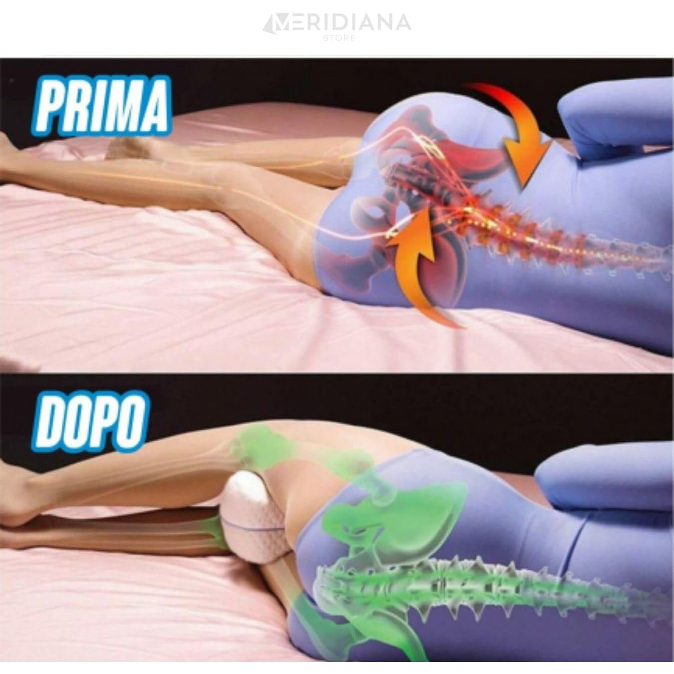 Cuscino Meridiana in memory foam per gambe e ginocchia, sfoderabile — foto 8