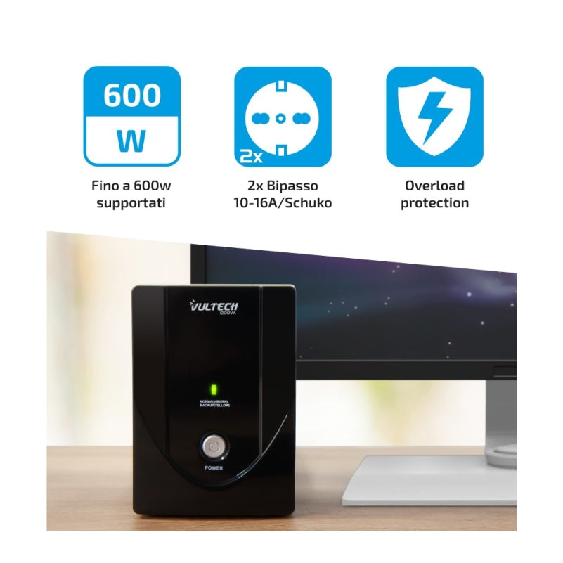 Vultech UPS1200VA-LITE Gruppo di continuità UPS 1200 VA
