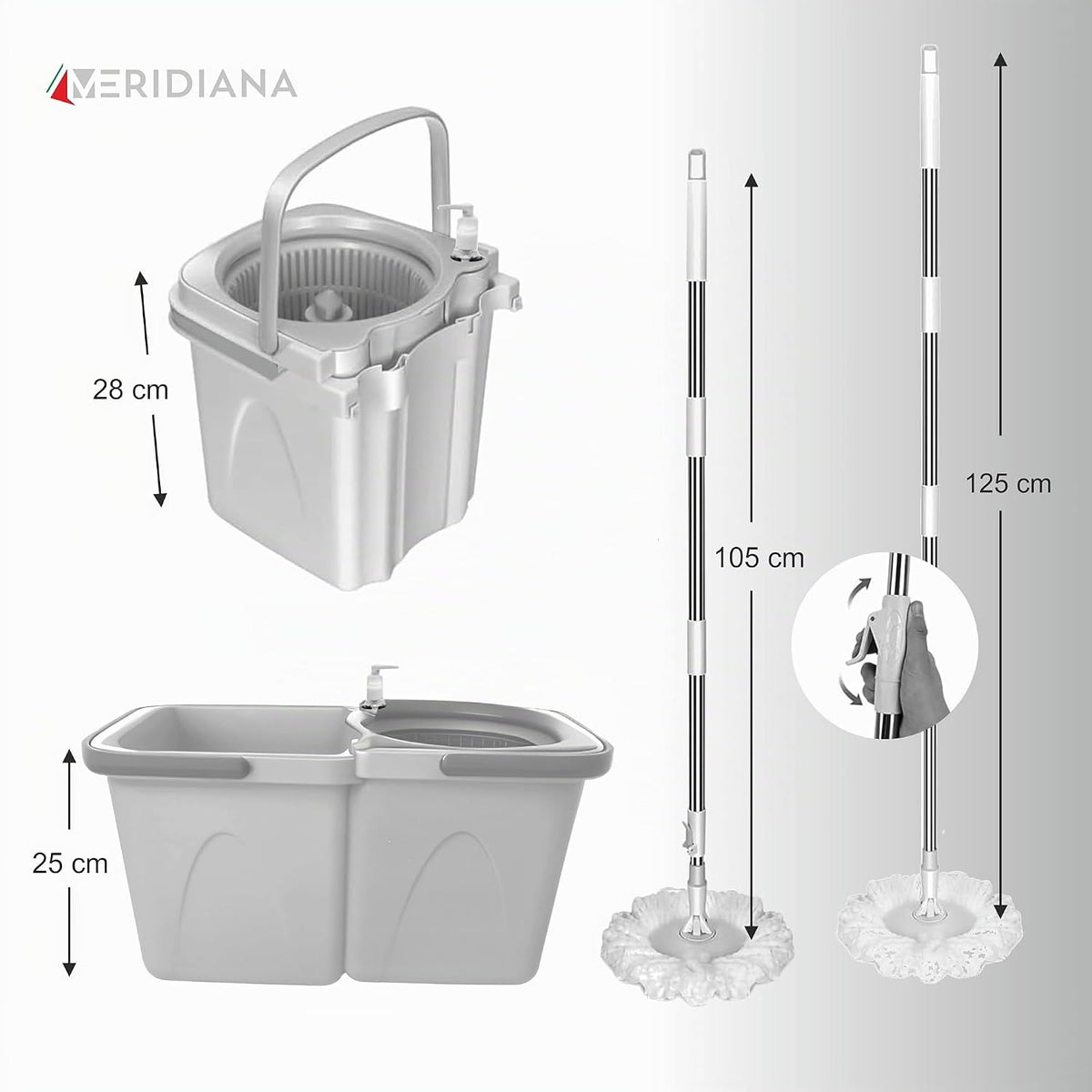 Meridiana Spin Mop a due serbatoi Blu — foto 7