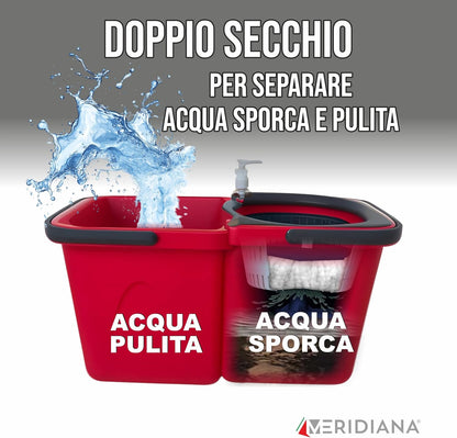 Meridiana Spin Mop a due serbatoi Rosso — foto 2