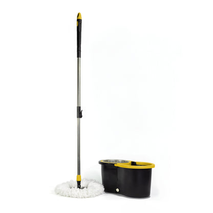 Spin Mop Meridiana giallo con secchio, cestello in acciaio e mocio in microfibra
