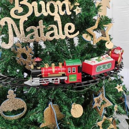 Trenino natalizio Meridiana con supporto per albero, locomotiva e 3 vagoni — foto 6