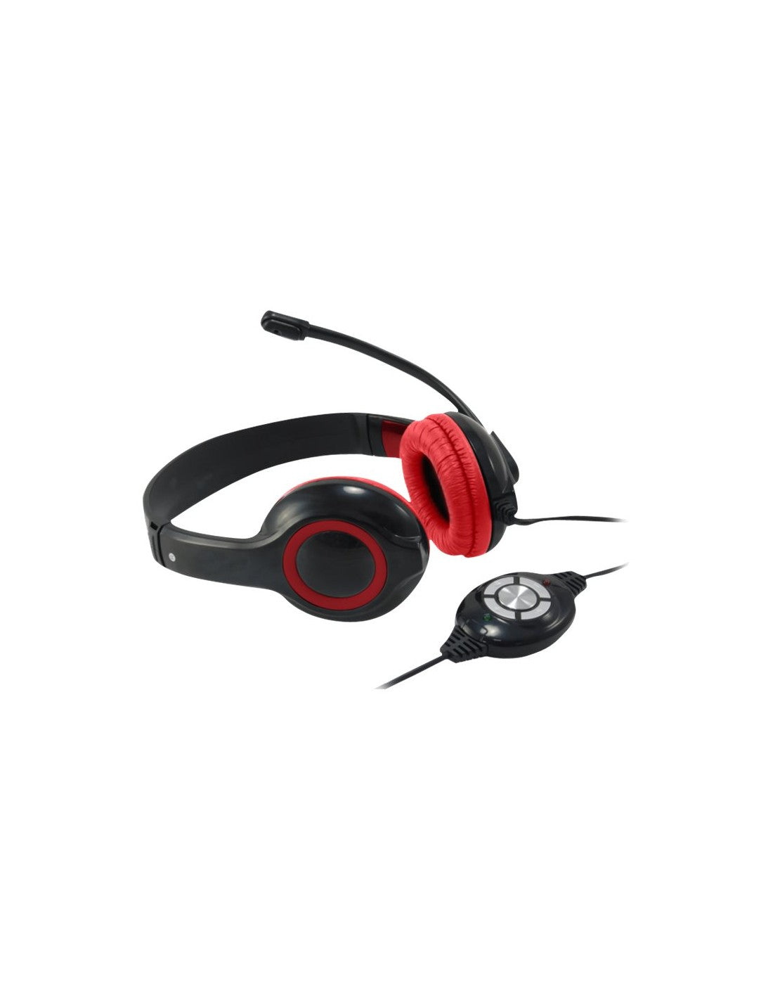 Conceptronic CCHATSTARU2R nero e rosso — cuffie con microfono e comando sul cavo