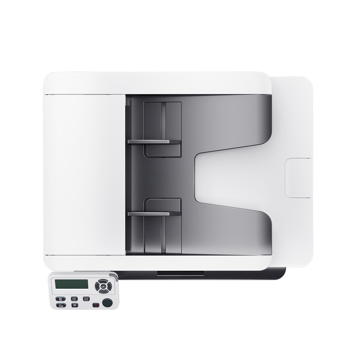 Pantum M7100DW bianca con ADF e pannello LCD — vista 3