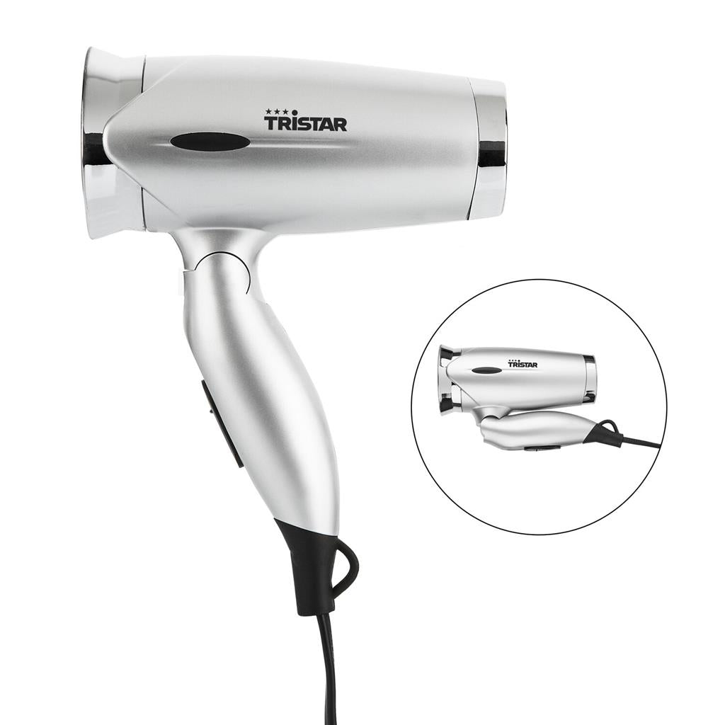 Tristar HD-2333 asciugacapelli da viaggio pieghevole 1200 W, argento