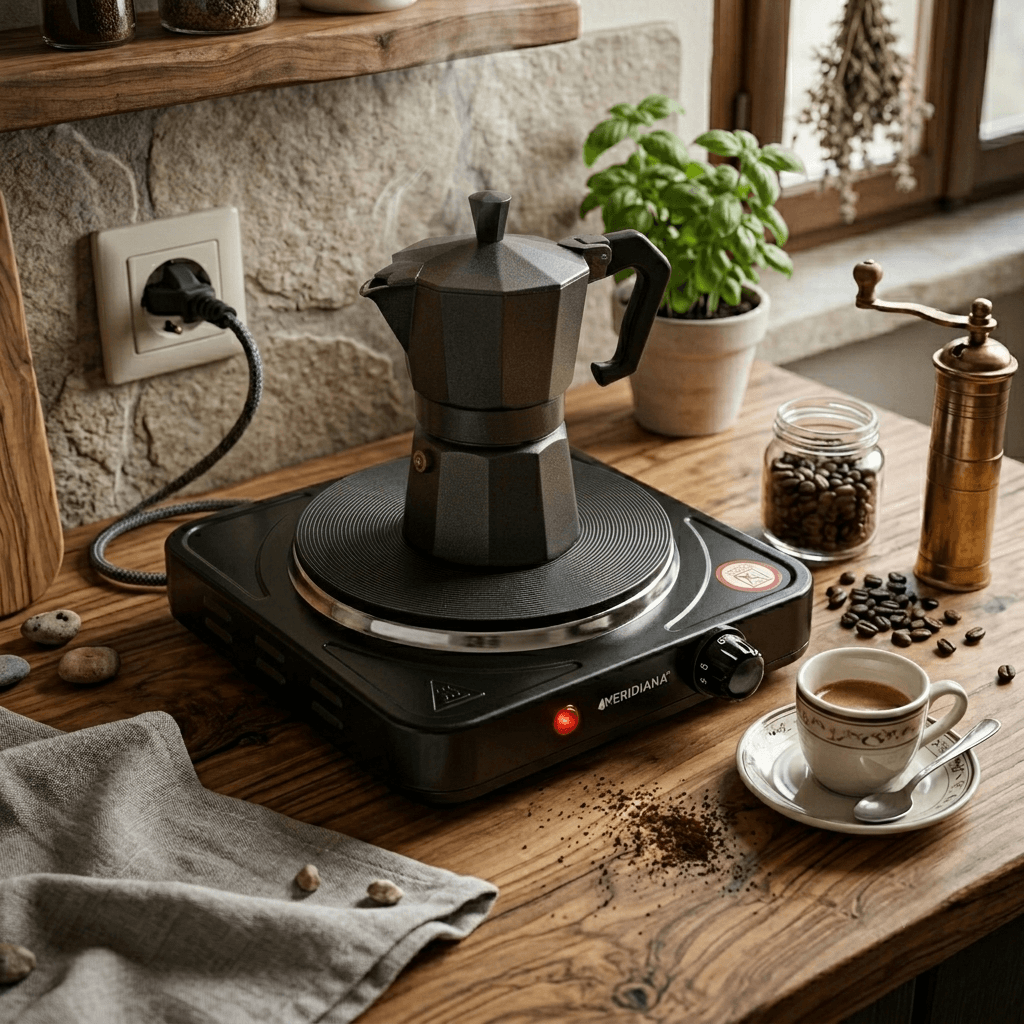 Fornello elettrico - piastra elettrica per cucinare portatile per casa e campeggio: piastra in ghisa potente e compcompatta | Sconti Meridiana