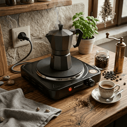 Fornello elettrico - piastra elettrica per cucinare portatile per casa e campeggio: piastra in ghisa potente e compcompatta | Sconti Meridiana