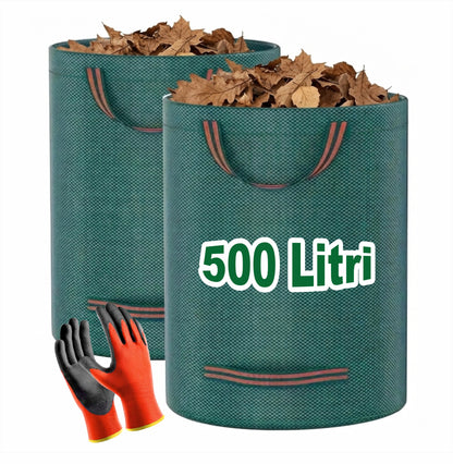 Cura il tuo giardino senza stress con i sacchi giardinaggio resistenti Meridiana. Sacchi per erba tagliata e raccogli foglie auto-reggenti. Guanti regalo!
