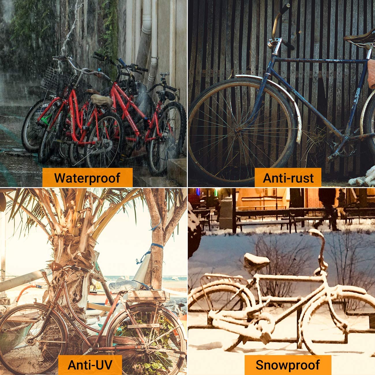 Relaxdays Copri Biciclette da Esterno, Telo per 1 Bici, HLP 110x190x70cm,  Copertura con Custodia, Plastica, Nero Argento
