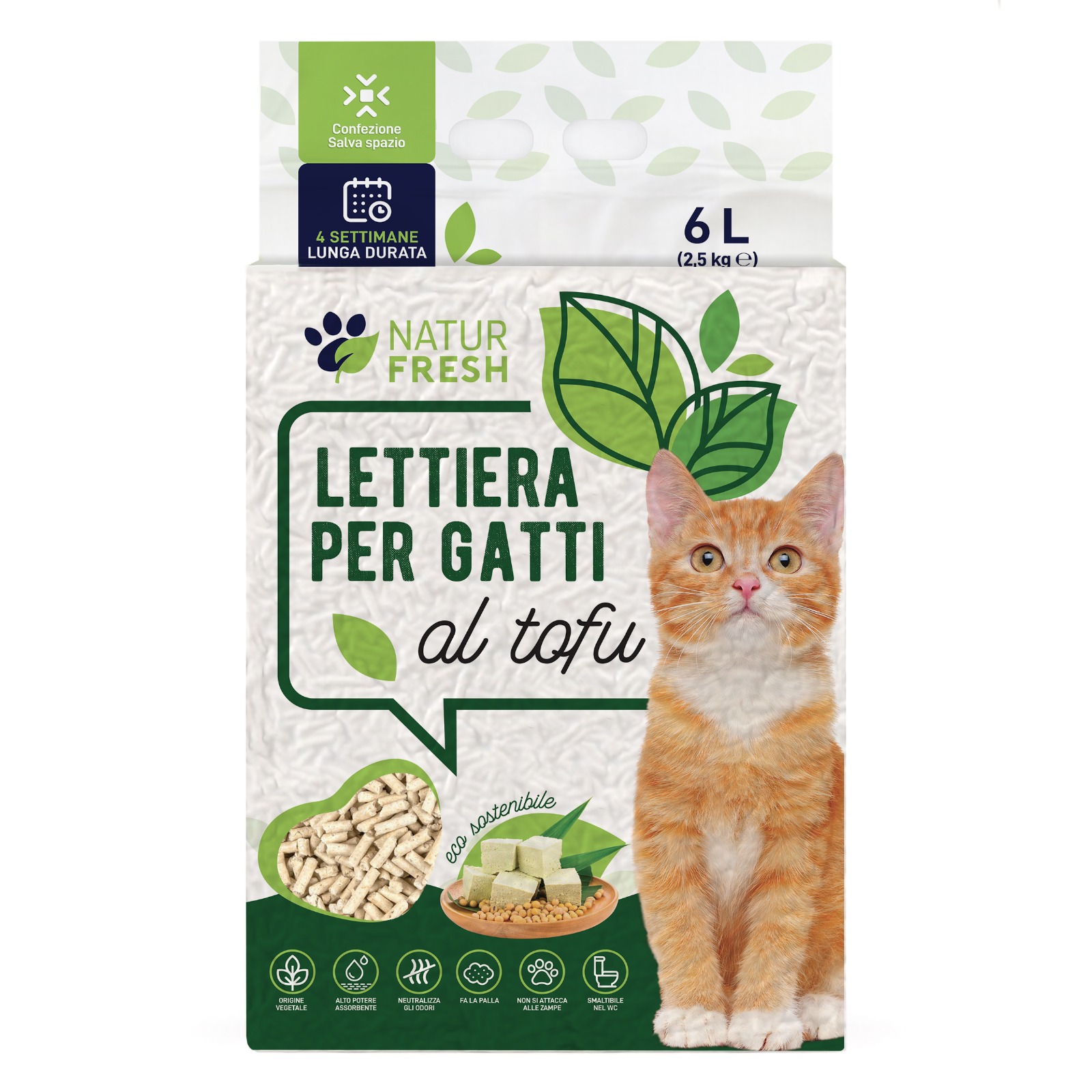 Lettiera per Gatti in Tofu 100% Naturale - Meridiana Store